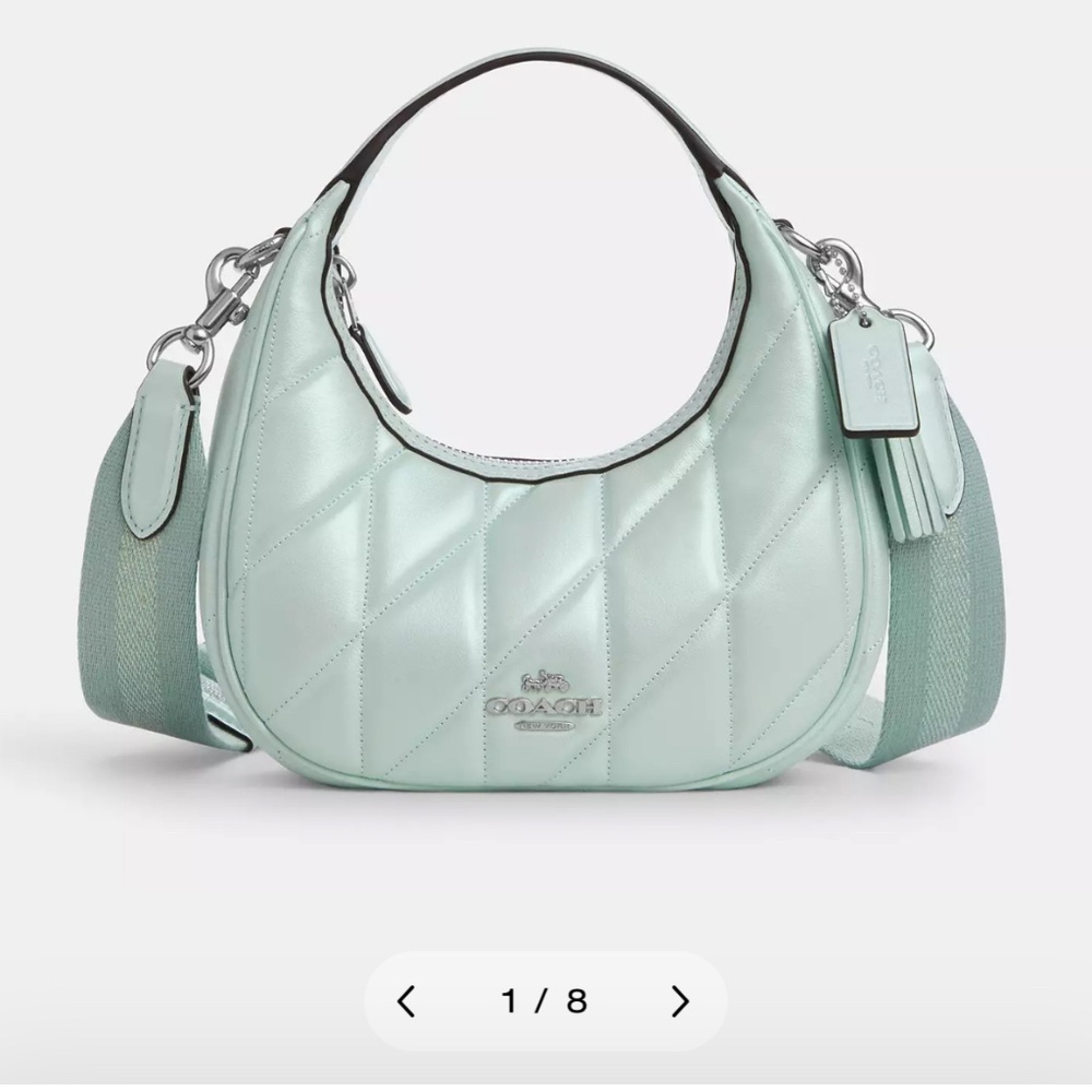 Coach Mint Green Quilted Crossbody Bag